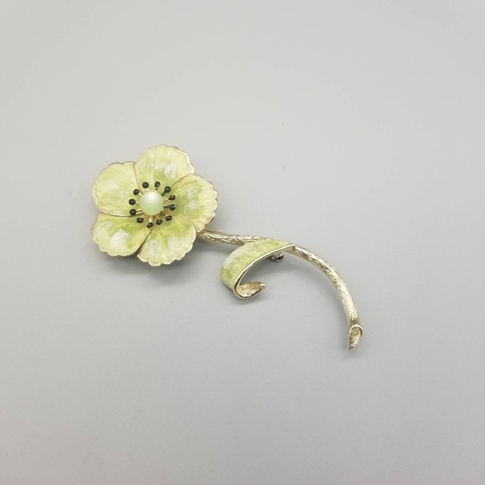 Green Flower Brooch